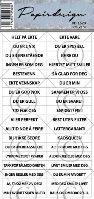 Hovedbilde Papirdesign – Ekte vare (Klistremerker)