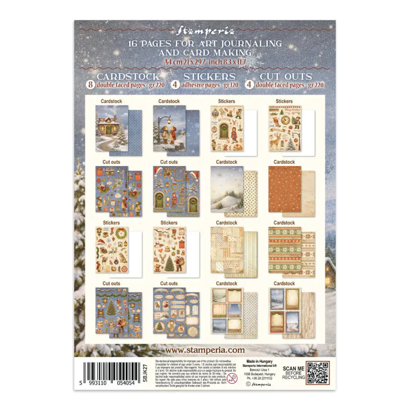 Stamperia – Silent Night Junk Journal – Stickers, Backgrounds & Cut Outs