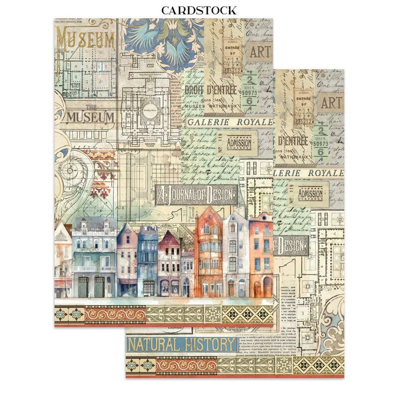 Stamperia Art Of Traveling Junk Journal Stickers, Cut-outs, Background