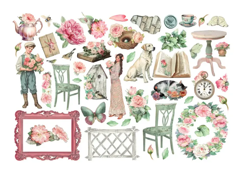 Stamperia House of Roses Ephemera – 46 pcs
