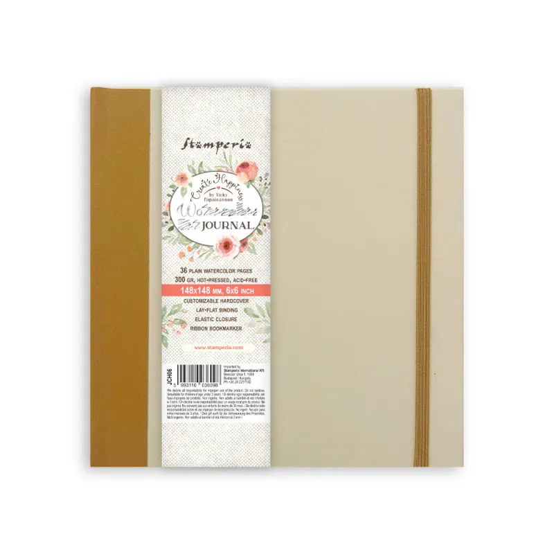 Stamperia – Create Happiness Watercolor Art Journal 14,8 × 14,8 cm
