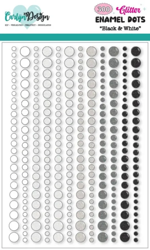 CarlijnDesign – Glitter Enamel Dots Basics (Black & White)