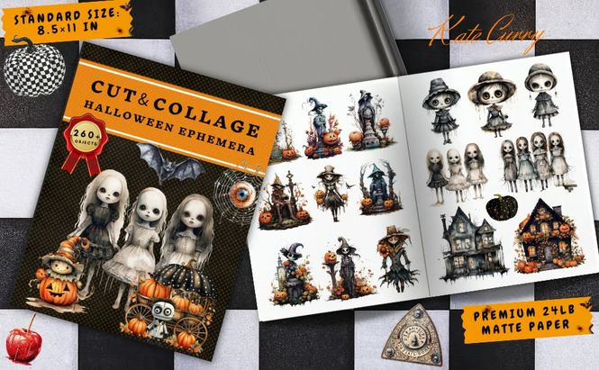 Hovedbilde Cut and Collage – Halloween Dolls Ephemera ...