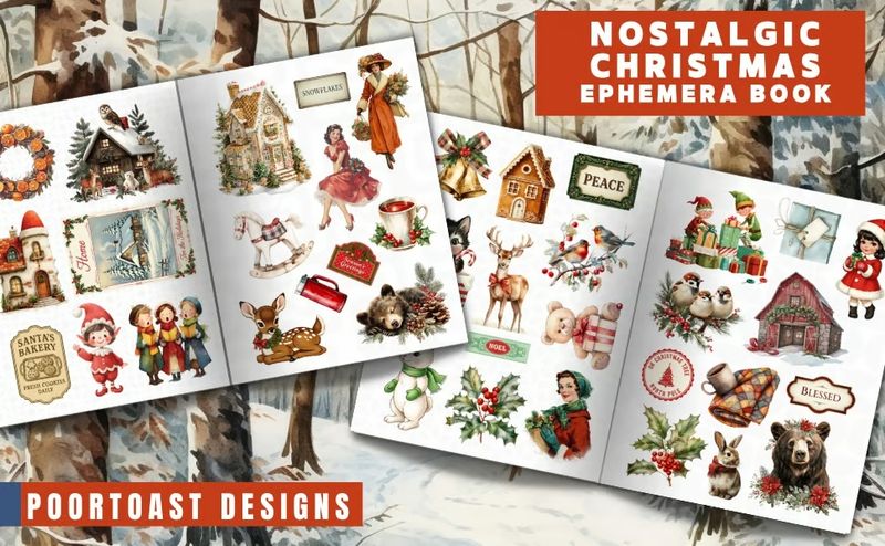 Nostalgic Christmas Ephemera Book – Poortoast / Kate Curry