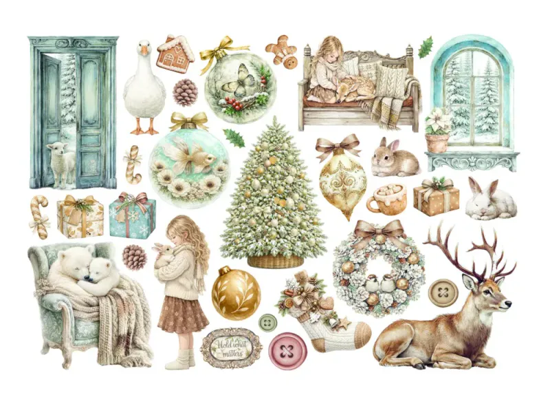 Stamperia – White Christmas Adhesive Ephemera