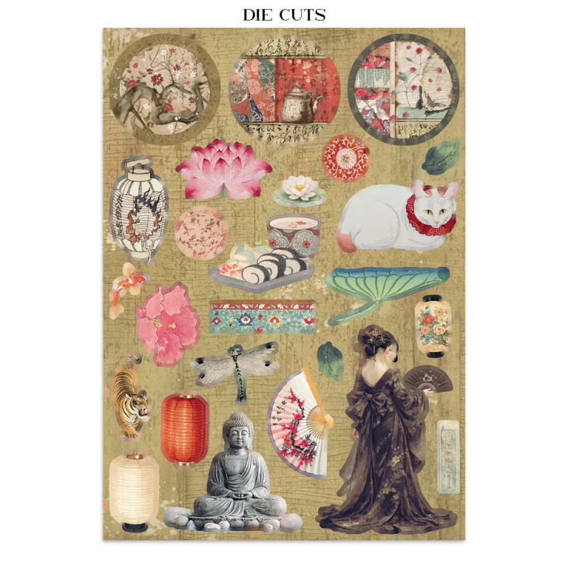Stamperia – Oriental Garden Junk Journal – Stickers, Backgrounds & Cut Outs