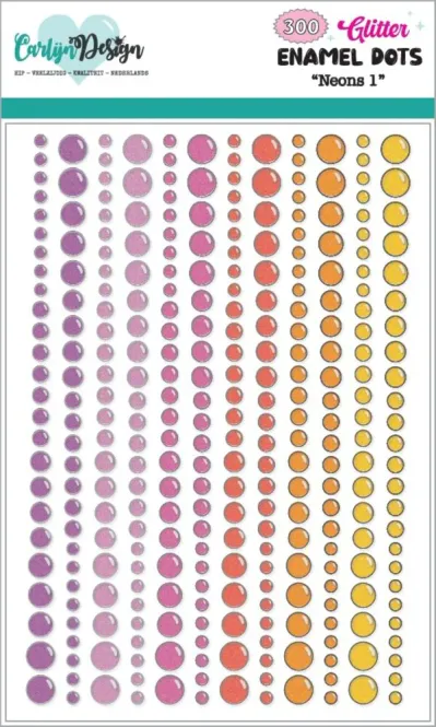 Hovedbilde CarlijnDesign – Glitter Enamel Dots Neons 1 ...