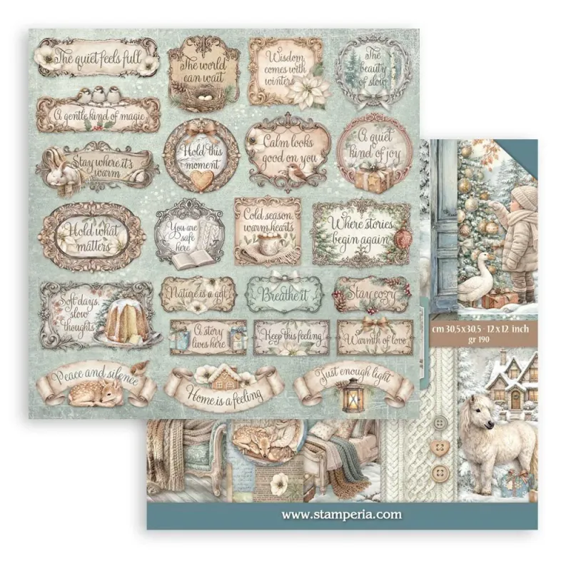 Stamperia White Christmas Paper Pad 12 × 12