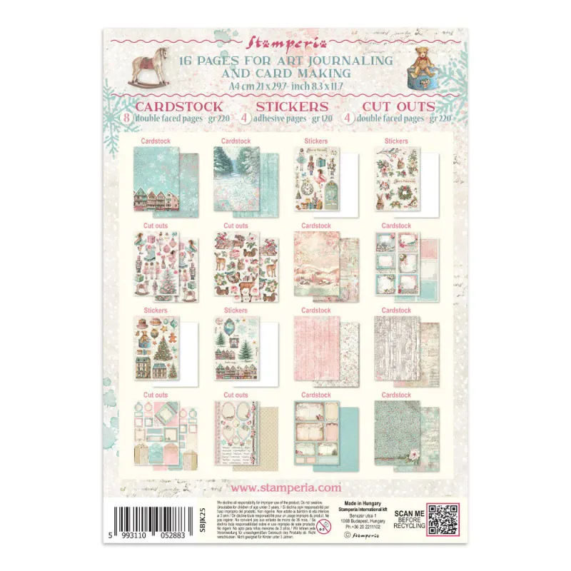 Stamperia – Winter Magic Junk Journal – Stickers, Backgrounds & Cut Outs