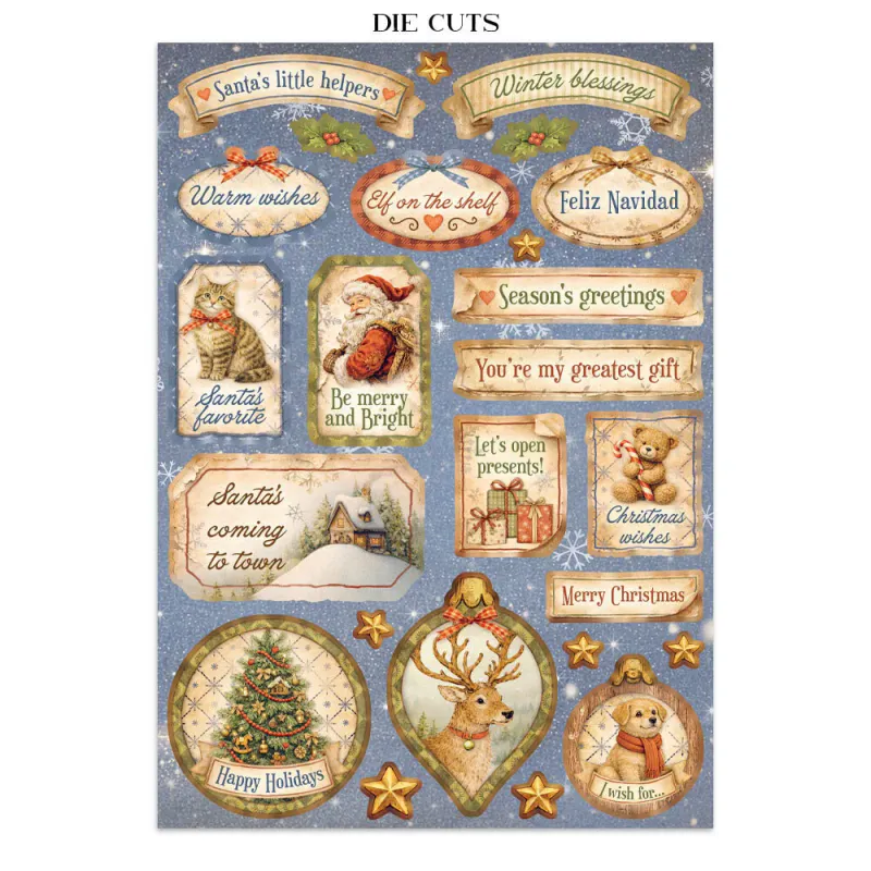 Stamperia – Silent Night Junk Journal – Stickers, Backgrounds & Cut Outs