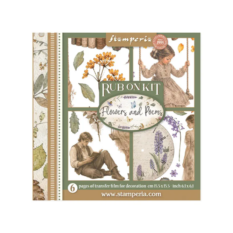 Stamperia – Flowers and Poems Rub-On – 6 ark