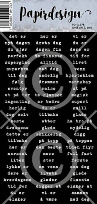 Hovedbilde Papirdesign – Små ord 2, sort
