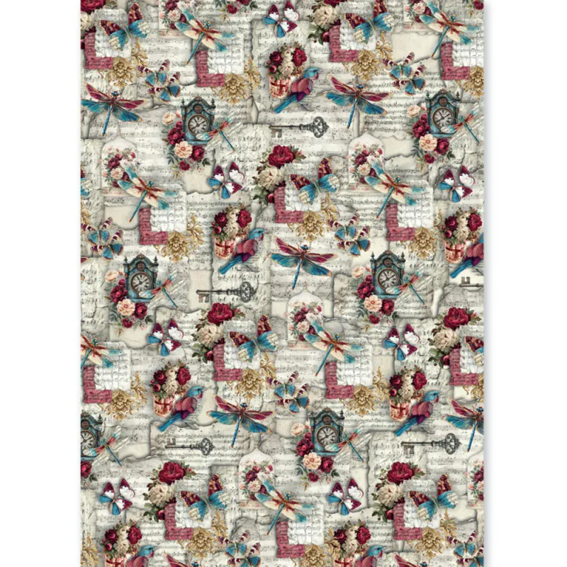 Ciao Bella – Bohemian Burgundy A5 Mixed Media Rice Paper (8 ark)