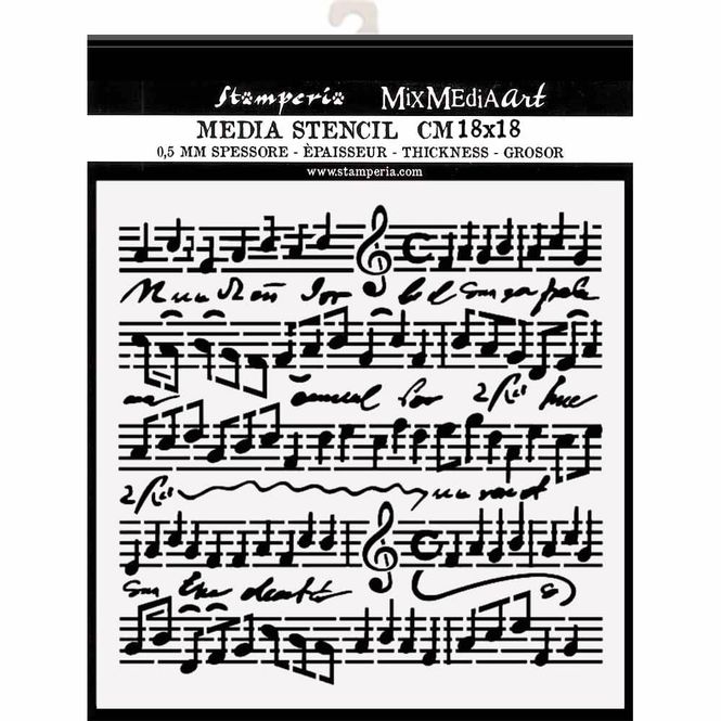 Hovedbilde Stamperia Thick Stencil – Music Scores ...