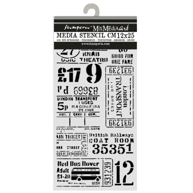 Hovedbilde Stamperia – Our Way Thick Stencil Tickets ...