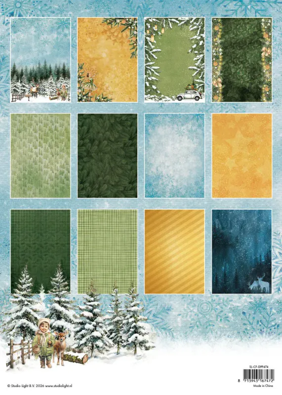 Studio Light – Christmas Forest A4 Designer Paper Pad Backgrounds (SL-CF-DPP474)