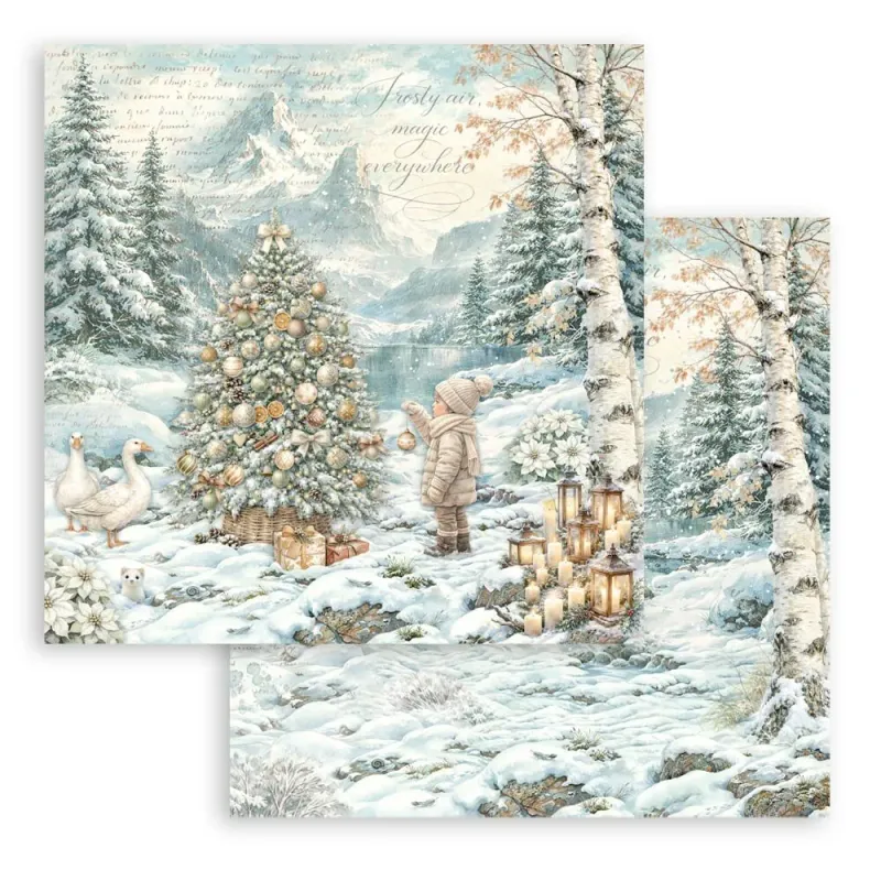 Stamperia White Christmas Paper Pad 8 × 8
