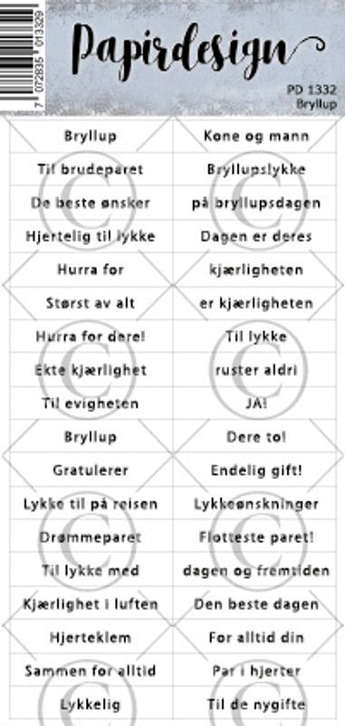 Papirdesign – Bryllup (Klistremerker)