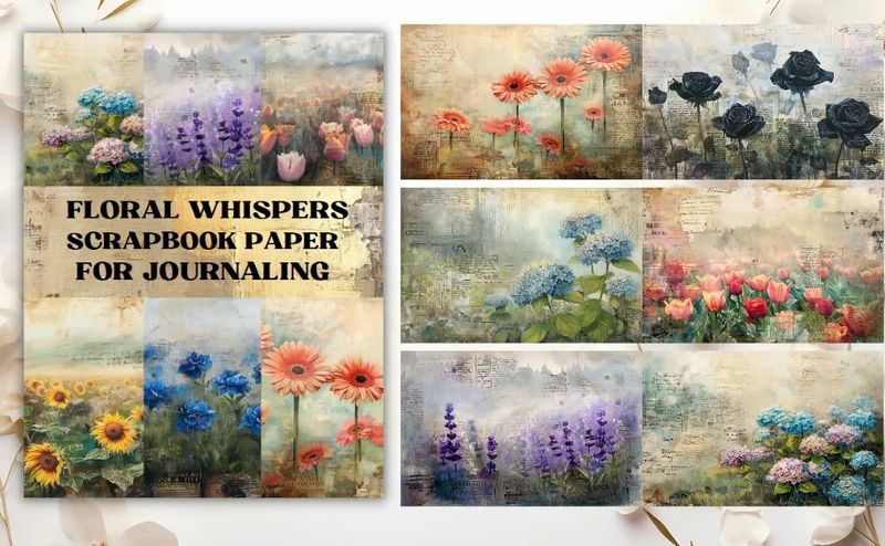 Floral Whispers Scrapbook Paper – Kate Curry /Poortoast