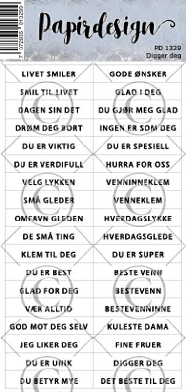 Papirdesign – Digger deg (Klistremerker)