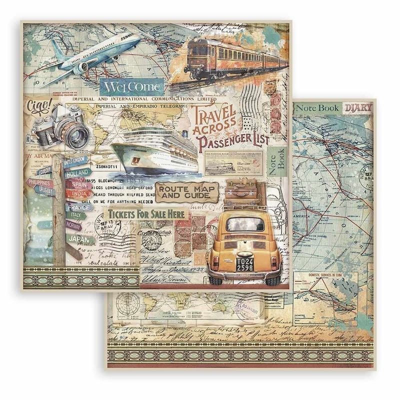 Stamperia Art Of Traveling Double Face 12x12