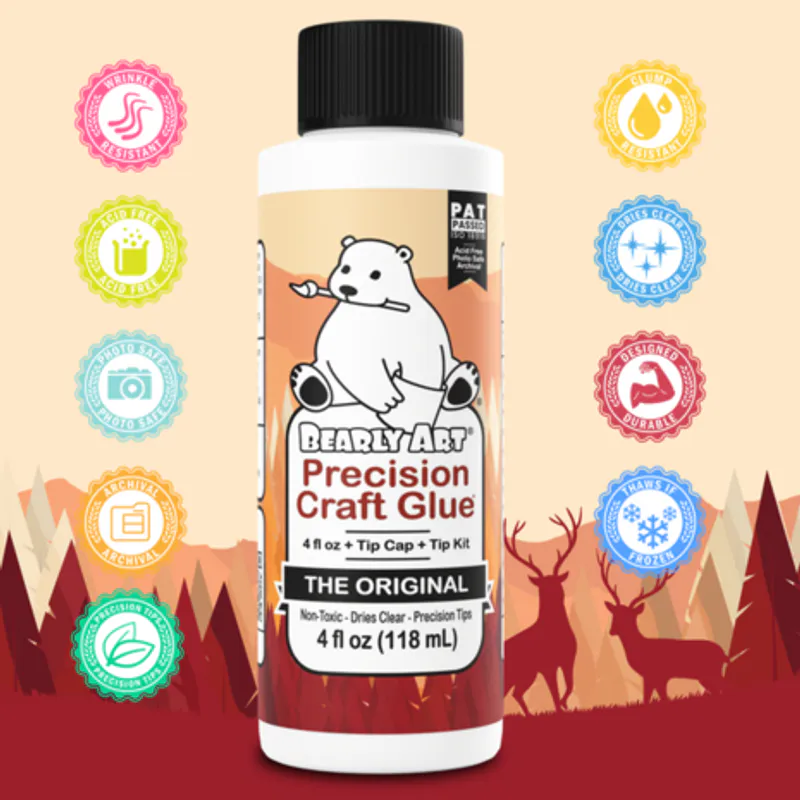 Bearly Art – Precision Craft Glue “The Original” 4 fl oz + Tip Kit