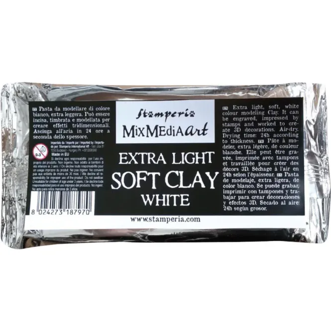 Hovedbilde Stamperia – Soft Clay – White – ...