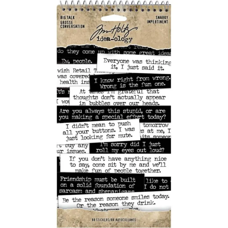 Tim Holtz – Big Talk Snarky Klistremerker (88 stk)