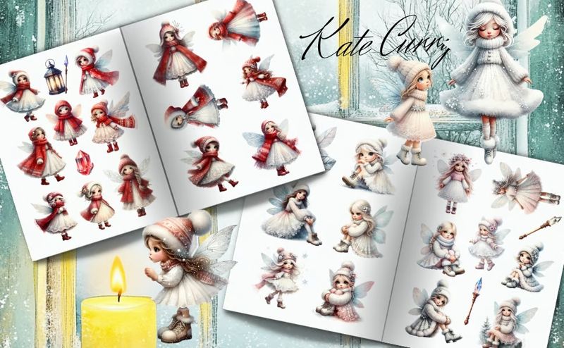 Beautiful Winter Fairies Ephemera Book – Poortoast / Kate Curry