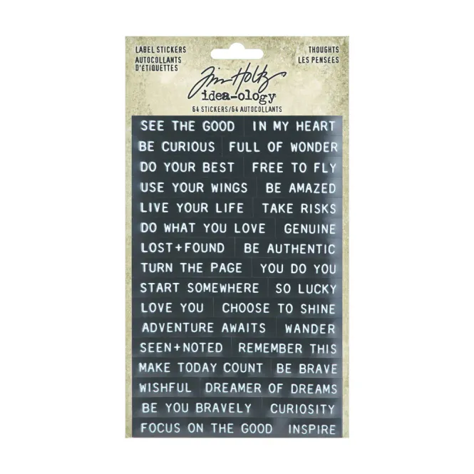 Hovedbilde Tim Holtz Label Stickers – Thoughts