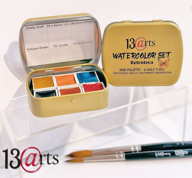 Hovedbilde 13@rt Retroteca Mini Watercolor Set
